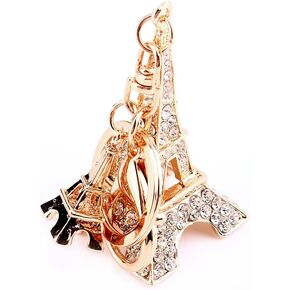 TOPINCN Keychain Eiffel Tower Rhinestones Keyring Charm Purse Bag Keychain Decoration Women Wallets Purse Handbag Bag Keyrings Gift