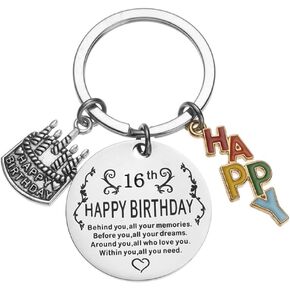 Birthday Gifts Keychain for Girl Boy Birthday Gift 16th 18th 50th Birthday Gifts 16 18 Year Old Birthday Gift