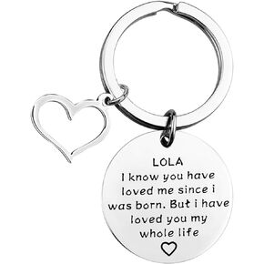 BLEOUK Grandma Lola Jewelry Lola Gift Lola Keychain Grandma Gift for Lola Best Lola Gift for Mother’s Day