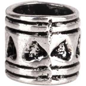 RUBYCA 50pcs Tibetan Silver Tone Spacer Beads Fit European Charms Bracelet Ring Edges