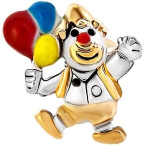 LSxAB Balloon Clown Charm Competible with Pandora Charm Bracelets Women Girls Red Blue Yellow Bead Silver Gold Party Fair