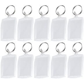 10PCS Blank Keyrings Photo Insert Key Chains Acrylic Empty Keyrings Double Sided Blank Picture Keychain (1.57 x 2.16) in Kuwait