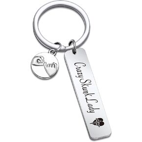 Skunk Lover Keychain Wife Gift Crazy Skunk Lady Jewelry Sister Gift Skunk Owner Keychain