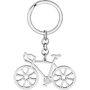 LONYOO Elegant Bicycle Keychain Stainless Steel Keyring Gifts for Bicycle Enthusiasts Women Girls Car Key Dainty Jewelry in Kuwait