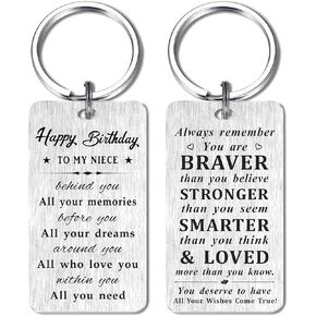 HYHYDHP Niece Birthday Gifts Keychain - Happy Birthday Gifts for Niece Adult Bday Ideas