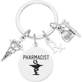 Kivosliviz Pharmacist Keychain, Rx Pharmacy Keychain, RX Charm, Pharmacy Charm, Pharmacist Key Ring