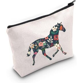TOBGBE Horse Gift Horse Lover Tote Bag Inspirational Horse Gift for Women Floral Horse Bag Equestrian Gift (Floral Horse Tote)