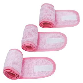 (3 Pack Adjustable Facial Makeup Headband with Magic Tape Pure Natural Terry Waffle Sweat-Absorbent Facial Spa Headband Facial Washing Shower Wrap Yoga Sports Hairband (Waffle White)