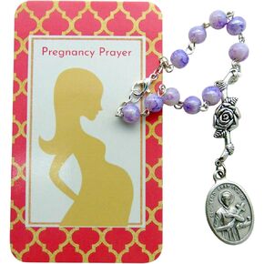 Westmon Works Saint Gerard Rosary Chaplet Set with Pregnancy Prayer Card Catholic Gift Set