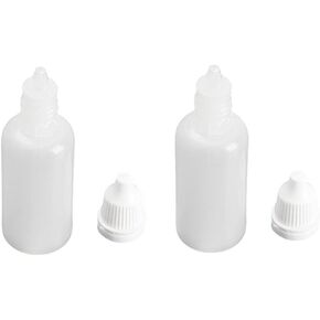 50ml/100ml Empty Refillable Portable Plastic Squeezable Dropper Bottle Cosmetic Makeup Packaging Essential Oil Container Eye Liquid Vial with Screw Lid and Plug (50 ml)