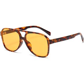YAMEIZE Night Vision Driving Glasses - 70s Sunglasses for Women Men Double Bridge Anti Glare Glasses Outdoor