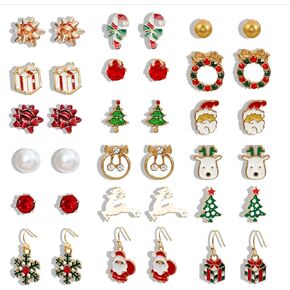 Shining Christmas Earrings for Women,Sparkling Crystal Christmas Tree Hat Snowflake Earring for Women Girls,Xmas Festival Birthday Party Exquisite Jewelry Gift
