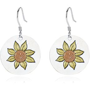 coadipress Handmade Retro Hammered Oval Dangle Earrings for Women Bohemian Earring Lightweight Simple Geometry Crescent Earring Ethnic Hammered Earring