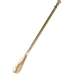 لبيسة الحذاء بمقبض طويل للمكتب بمقبض متوسط ​​وطويل مساعد أحذية بنمط حلزوني، رافع أحذية نحاسي متين، خيارات تقديم الهدايا (اللون: ذهبي، الحجم: 47 * 4 سم) in Kuwait