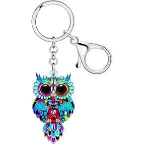 Acrylic Cartoon Owl Keychain Charms Cute Owl Jewelry Accessories for Women Girls Bag Wallet Car Charms