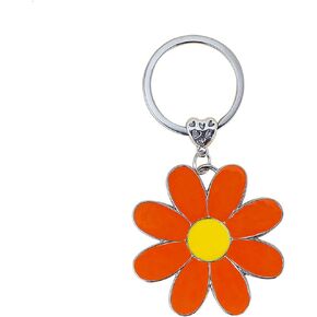 Daisy Flower Keychain Floral Charm for Bag Keys Purses Enamel Keyring Gift for Women Girls