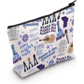 POFULL Mamma Music Inspired Gift Musical Movie Lover Zipper Pouch Makeup Bag Musical Comedy Gift (Mamma Cosmetic Bag)
