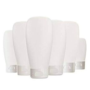 6pcs 150ml/5oz Clear Plastic Cosmetic Soft Tubes Empty Squeeze Bottles with Flip Cap Refillable Makeup Containers Portable Cosmetics Travel Set for Girls Women