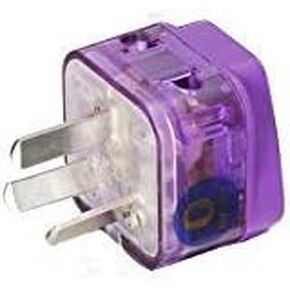 AC POWER TRAVEL ADAPTER PLUG FOR AUSTRALIA CHINA NEW ZEALAND ARGENTINA FIJI ISLANDS / WITH DUAL PLUG-IN PORTS AND SURGE PROTECTION / GROUNDED