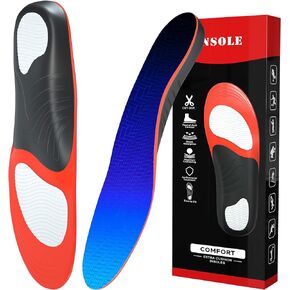 Plantar Fasciitis Relief Shoe Insoles Men Women - Arch Support Insoles, Orthotic Inserts for Flat Foot, Running Athletic Gel Shoe Inserts, Boot Work Shoe Insole (S(Men 6.5-8.5/Women 7.5-9.5))