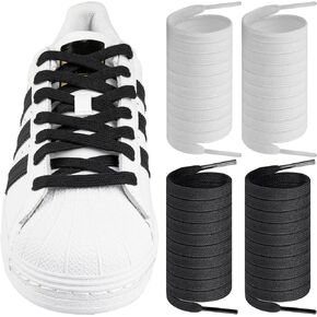Endoto 2 Pairs Flat Shoe Laces for Adidas Superstars,Shoelaces Replacement Laces for sneaker shoes