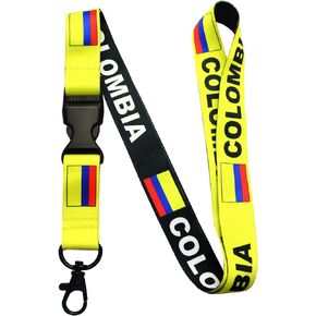 Colombia Flag Lanyard Keychain - ID Lanyard for Keys Badges Women Men