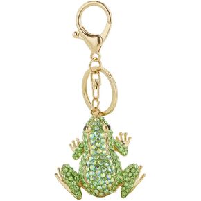 1PCS Frog Key Ring Metal Rhinestone Keychain Pendant Rhinestone Frog Keychain For Car Keys Wallets Backpacks