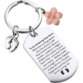 MYOSPARK Mom To Be Gift New Mommy Keychain Baby Announcement Gift Expecting Mom Gift The Greatest Journey Of Your Life
