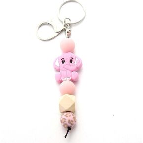 Cute Animal Keychains Highland Cow Elephant Dairy Cow Pendant Tassel Key Ring for Backpack Accessories