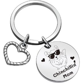 Chinchilla Lover Keyring Wife Jewelry Best Friend Keychain Mom Birthday Keychain BFF Jewelry