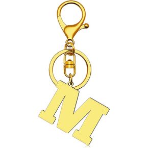 Letter Keychain Gold A-Z Keychain Monogrammed Gift Stainless Steel Initial Keyring Birthday Christmas Couple Gift