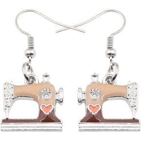 NEWEI Cute Sewing Machine Earrings Lightweight Sew Tools Jewelry for Women Girls Sewer Quilter Seamstress Gifts