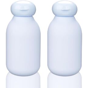 Travel Squeeze Bottle with Flip Cap 2 Pack 3.4 oz/100ml Shampoo and Conditioner Bottles Travel Bottles for Toiletries Empty Plastic Travel Accessories Toiletry Cosmetic Containers(Blue)