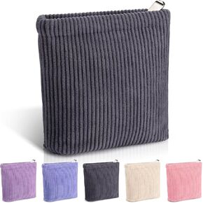 Corduroy Mini Makeup Bag for Purse Solid Color Small Makeup Zipper Pouch Travel Cosmetic Bag Coin Purse Cute Preppy Waterproof Portable Toiletry Organizer Storage Pouch Bag for Girl Women (Beige) in Kuwait