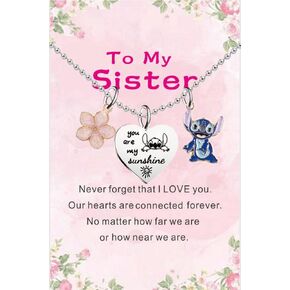 ماداههيفو قلادة بدلاية على شكل غرزة بعبارة «To My Sister» للاخت، هدايا للبنات، هدايا عيد الميلاد، هدايا الكريسماس، هدايا التخرج، قلادة اوهانا in Kuwait