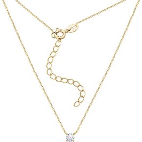Amazon Essentials 14K Gold Plated Cubic Zirconia Solitaire Pendant Necklace in Saudi Arabia