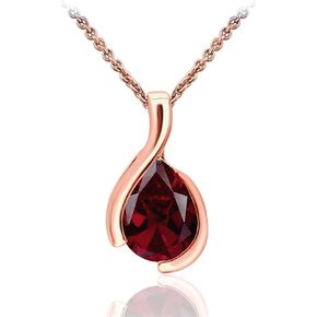 SEA OF ICE Pear Shape Teardrop Natural Gemstones Pendant Necklace -Red Garnet 9x7mm Pear Shape with Sterling Silver necklace 18 Inch - Necklaces for Everyday Wear in Kuwait