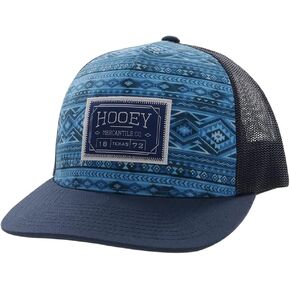 HOOEY Doc Adjustable Mesh Back Trucker Hat with Logo Patch (Blue/Black)