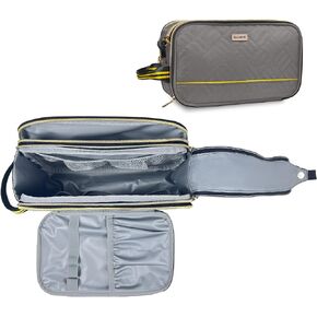 BAFAMYE 5.6L Travel Toiletry Bag For Men - TSA Approved - Double Side Full Open Design, Shaving Bag For Toiletries And Shaving Accessories For Long Travel, Black 1.5 GAL