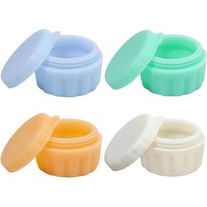RONRONS 20ml Silicone Travel Jars, Mini Leak Proof Travel Containers for Creams Toiletries Small Lotion Refillable Cosmetic Jar with Lids, Sealed Bottles Makeup