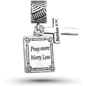 Cross Holy Bible Verses Dangle Charms for Bracelets Philippians Matthew Women Girls Religion Charm