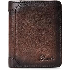 Mens Wallet Stylish Genuine Leather RFID Blocking Bifold Wallet for Men Zip Coin Pocket Multi Card Holder Purse (Black)