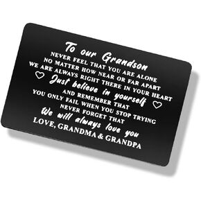 to My Grandson Wallet Card, Engraved Wallet Insert for Grandson, Grandson Inspirational Gift from Grandma Grandpa, Air Force Grandson, Birthday Gift, Graduation Christmas Gift for Grandson