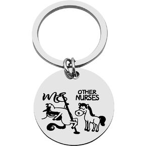 Funny Appreciation Thank You Gifts for Nurse Day Nurse Week Graduation Birthday Christmas Keychain Gifts for Women Other Nurses Practitioners Me Horse Unicorn Gift Nurse Practitioner Graduation Gifts
