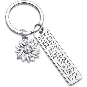 7RVZM Bible Verse Keychain Religious Gift Inspirational Jewelry Christening Keychain Goddaughter Gift