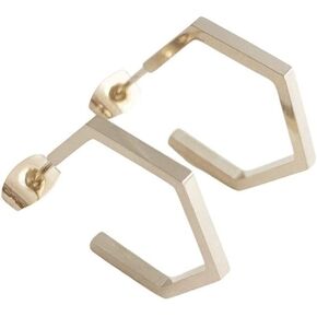HONEYCAT Hexagon Hoops in Gold, Rose Gold, or Silver | Minimalist, Delicate Jewelry