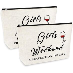 2 Pcs Girls Weekend Gifts Best Friends Friendship Gifts for Women Makeup Bags Bestie Travel Gift Cosmetic Bag Christmas Graduation Wedding Birthday Gift for Sister Friends BFF Travel Make Up Pouch
