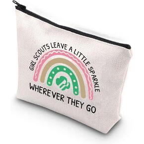 TSOTMO Girl Scout gift Girl Scouts Leave A Little Sparkle Wherever They Go Gift Zipper Pouch Makeup Bag (Girl scout sparkle)
