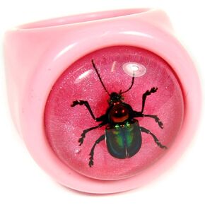 REALBUG Shiny Beetle Pink Ring Size 7