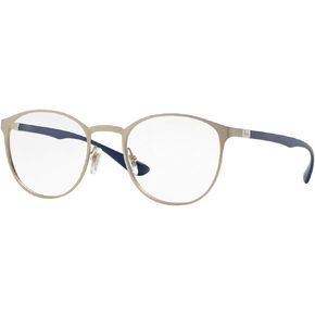 Ray-Ban RX6355-2538 Metal Eyeglasses, Matte Silver Blue Frame 47mm w/Clear Demo Lens
